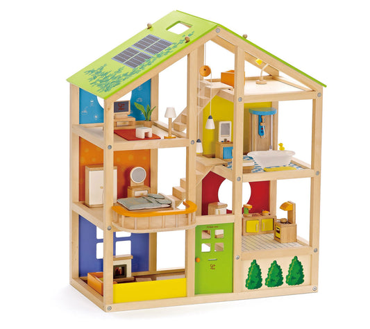 Hape All Seasons Kids Furnished Wooden Dollhouse