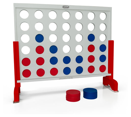 Bolaball: Giant 4-In-A-Row Outdoor Wooden Game,White
