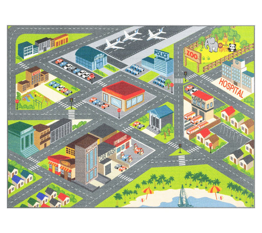 KC Cubs Road Map Rug: City Streets - 8x10'