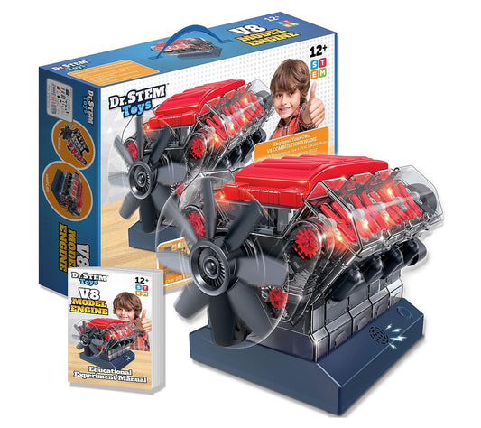Dr. STEM: V8 Model Engine - 271pc DIY MotorizedBuilding Kit
