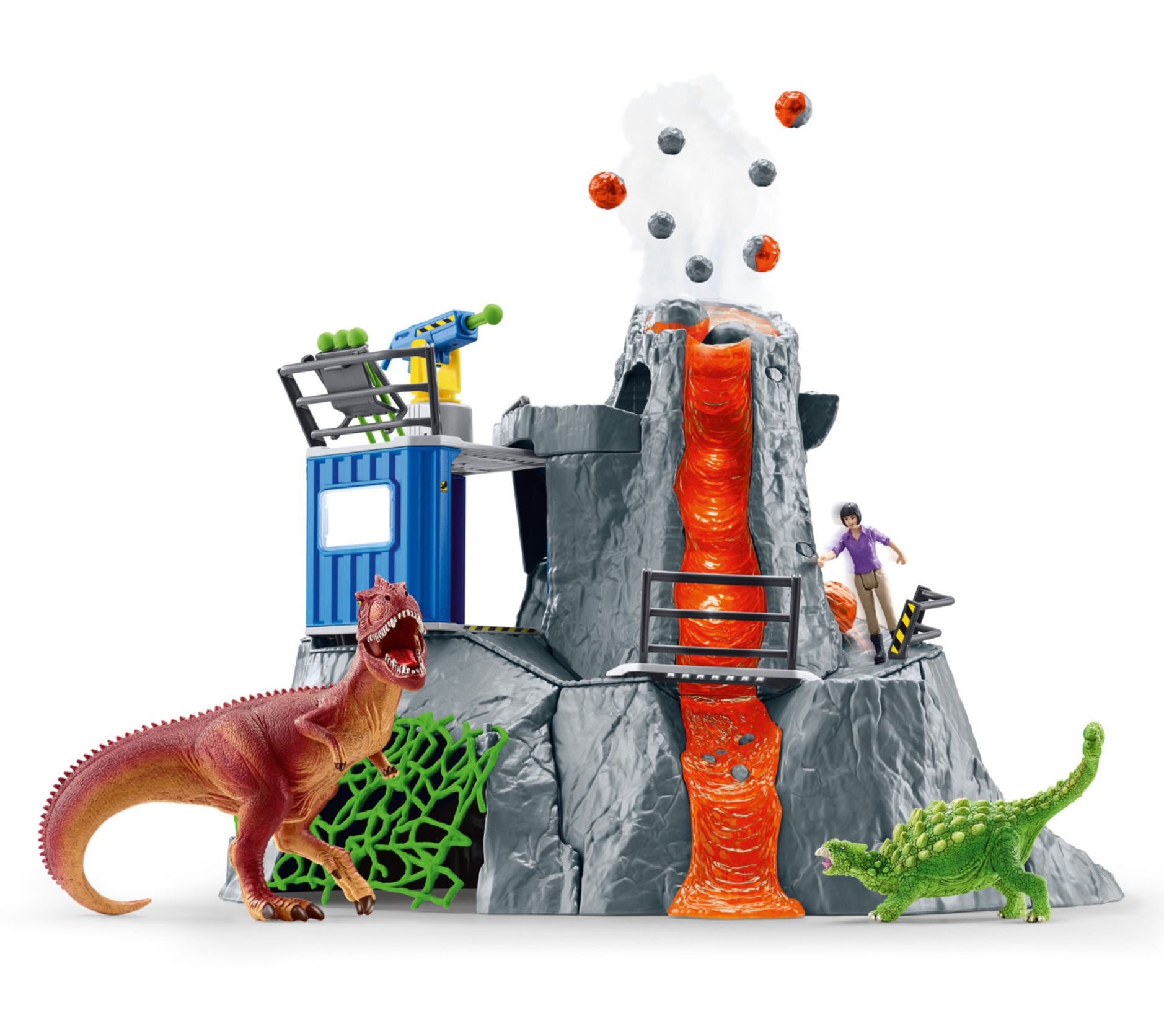 Schleich Dinosaurs: Volcano Expedition Base Camp, 60pc Playset